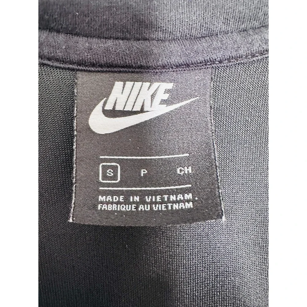 Nike Hoodie Womens Small Black Gold Swoosh Zip Up Streetwear Boxy